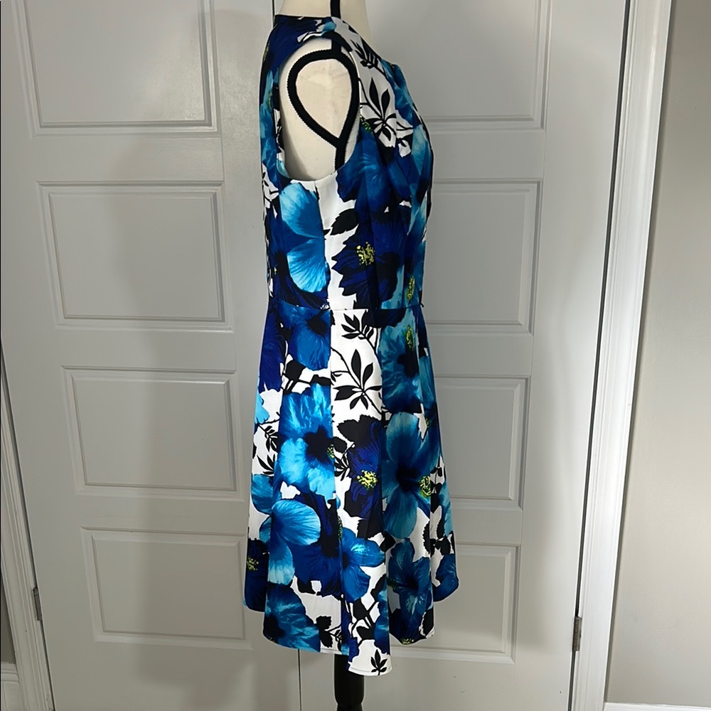 AB Studio Women’s Blue Floral Sleeveless Midi Dress - Picture 3 of 9
